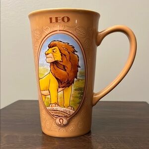 Disney Store Lion King Zodiac Astrology Leo Coffee Mug Cup 16oz Gold and Yellow